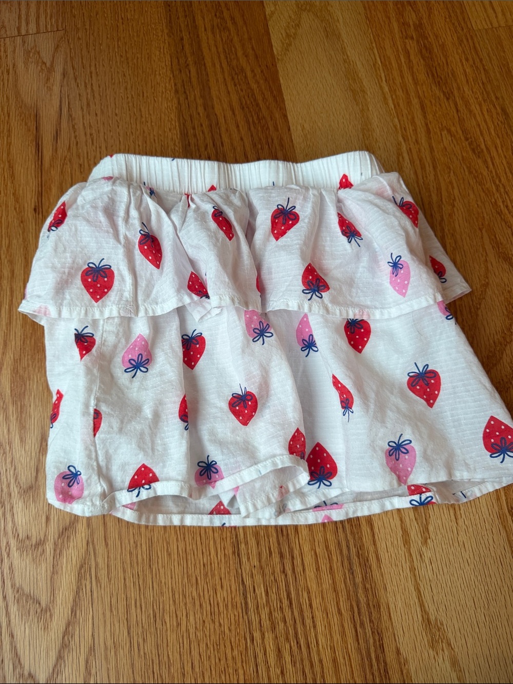 Cat & Jack White Skirt with Red and Pink Strawberry Print